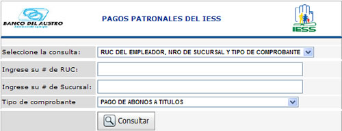 BANCO DEL AUSTRO::PAGO IEES