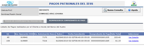 BANCO DEL AUSTRO::PAGO IEES