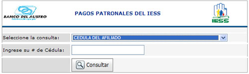 BANCO DEL AUSTRO::PAGO IEES